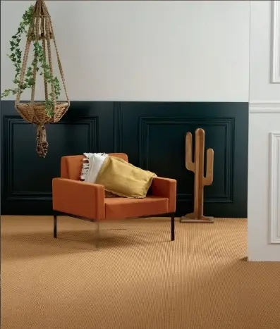 About us, sisal carpet placed in a room