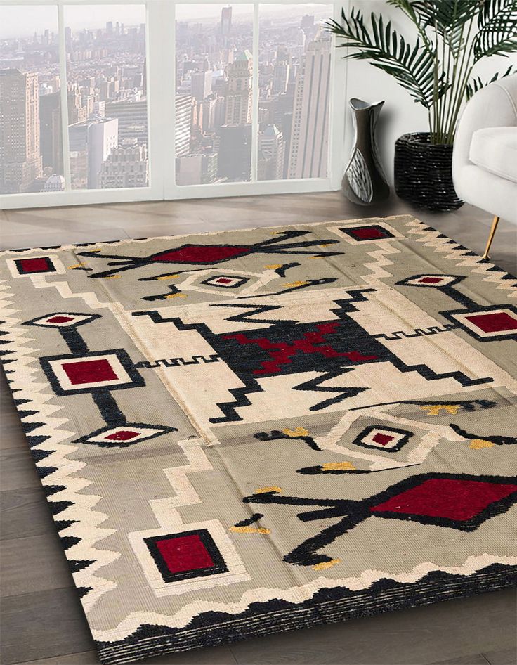 Kilim Rugs in large size placed in a long room