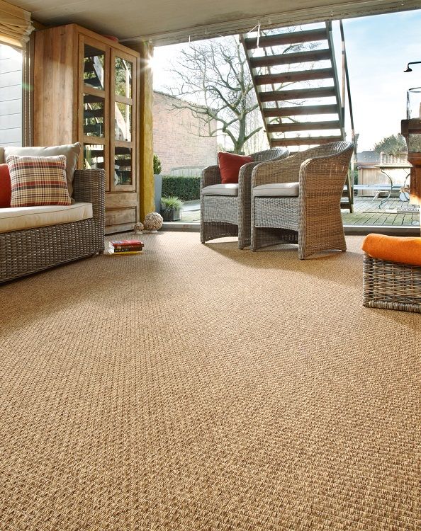 Jute carpet placed in a living room