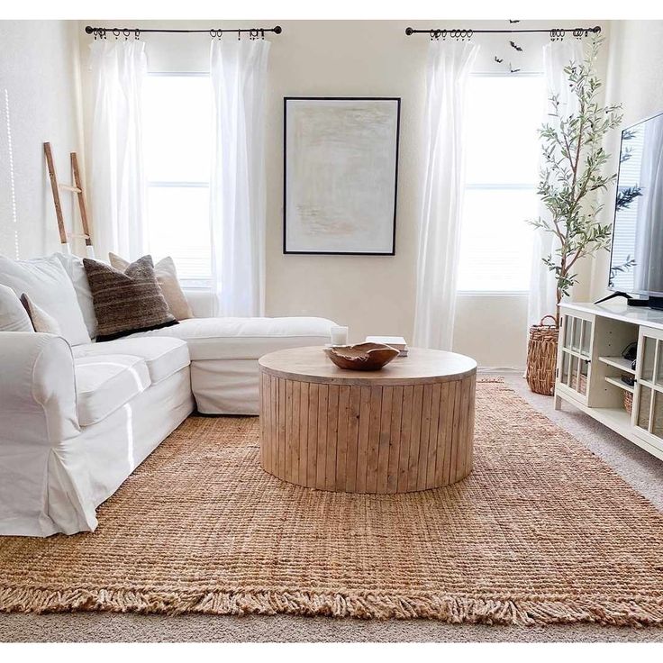 Jute rugs dubai placed in a living room give modern touch to home decor.