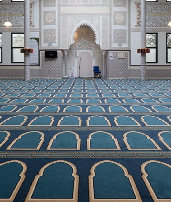 Mosque carpet in blue color look beautiful