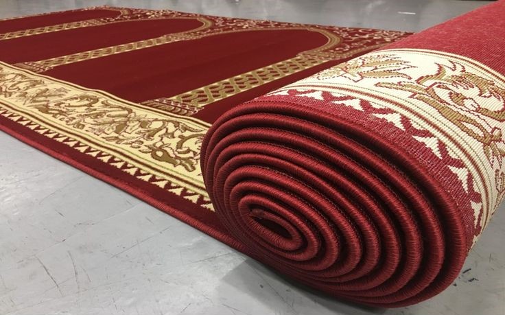 Mosque carpet in red colour look beautiful