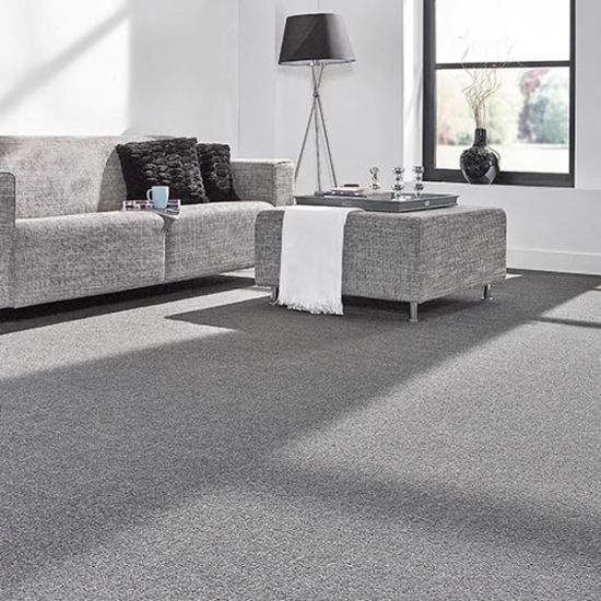 Sisal Carpet Wall To Wall in grey color, having grey sofas in a room