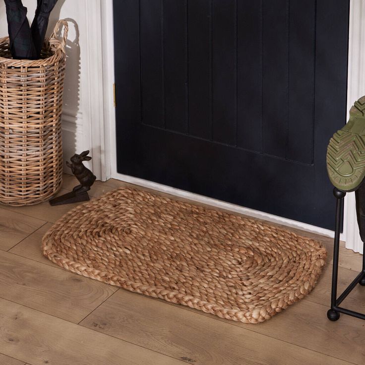 Sisal door mat placed on outside the home entry area