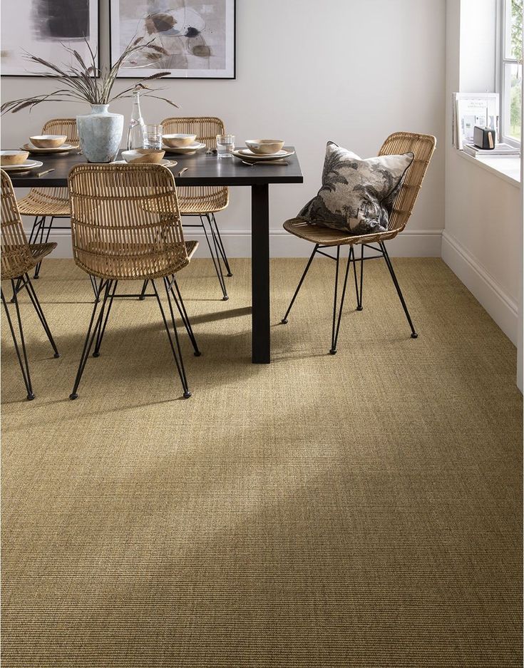 Sisal Carpet Wall to Wall with beautiful chairs in a room