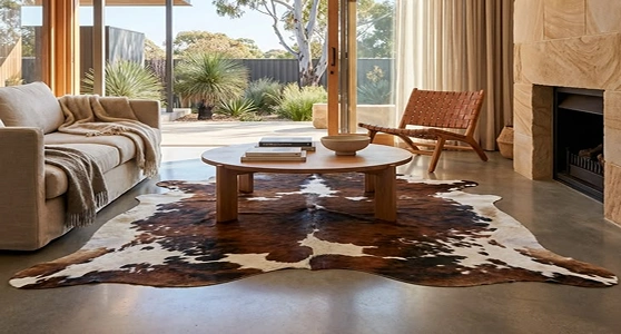 living room cowhide rug dubai